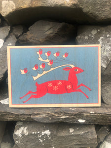 Wooden Christmas postcard
